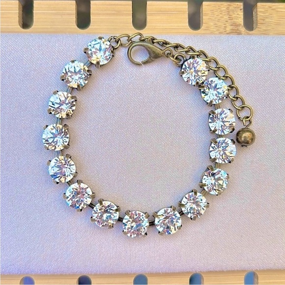 Antique Brass Crystal Tennis Bracelet